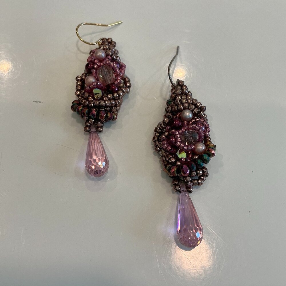 Lulii Blu, Pick Cubic Zirconia Drop Earrings, 2.24" L x 5/8"W